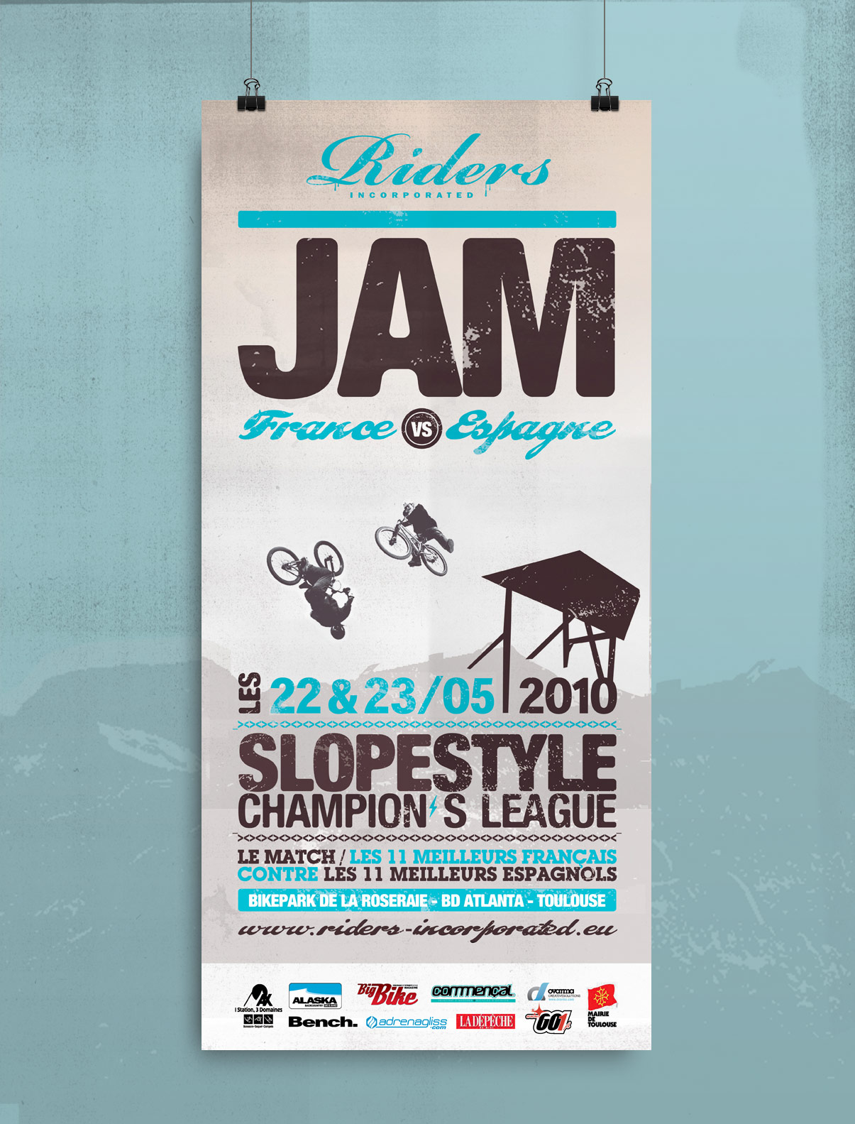 Projet, print, D.A, design graphique, affiche, sports extrêmes, association, VTT, BMX, riding, jam, © Olivier Varma