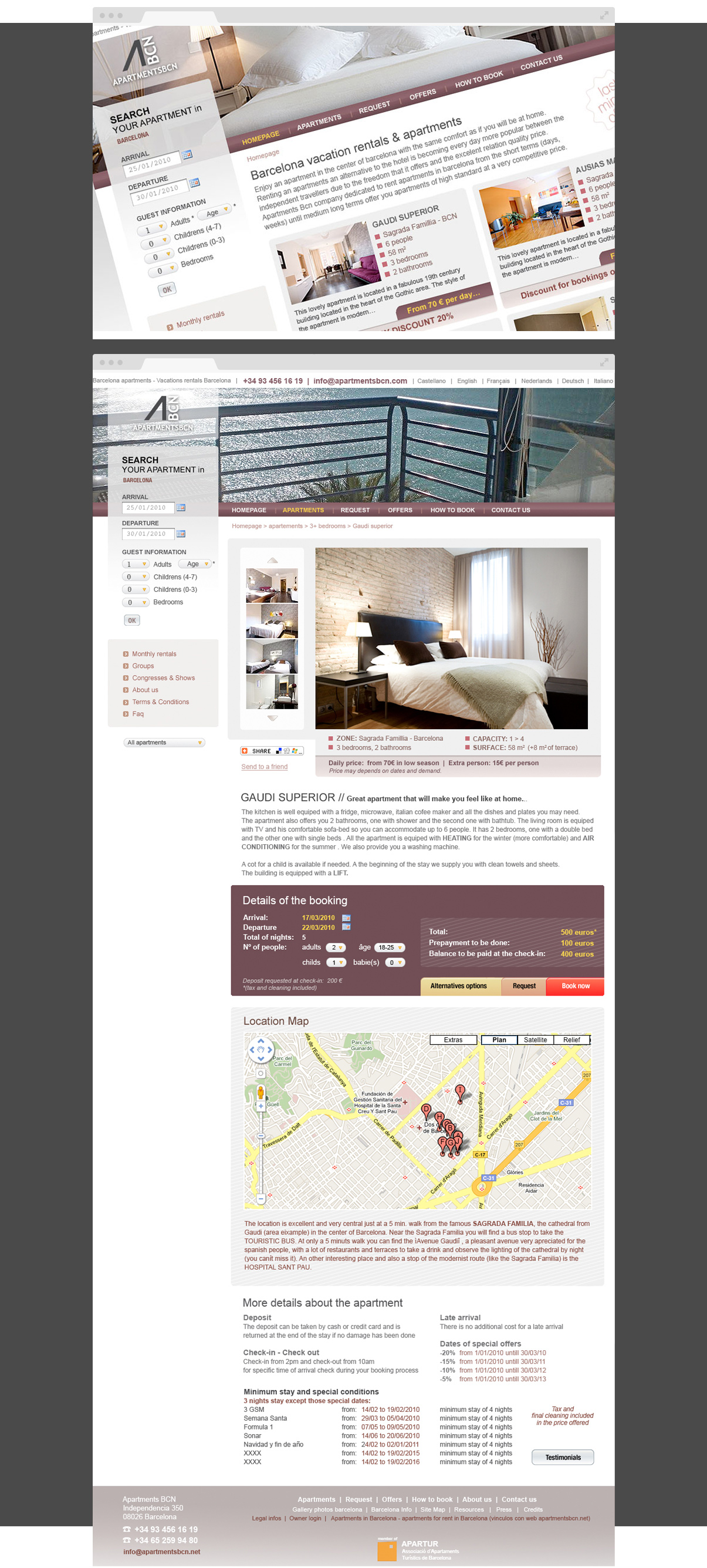 Apartments BCN - Site internet - Détails pages - © www.ovarma.com