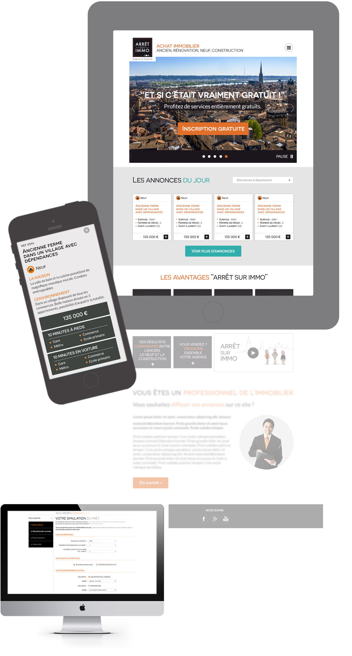 Arret sur immo - Site responsive