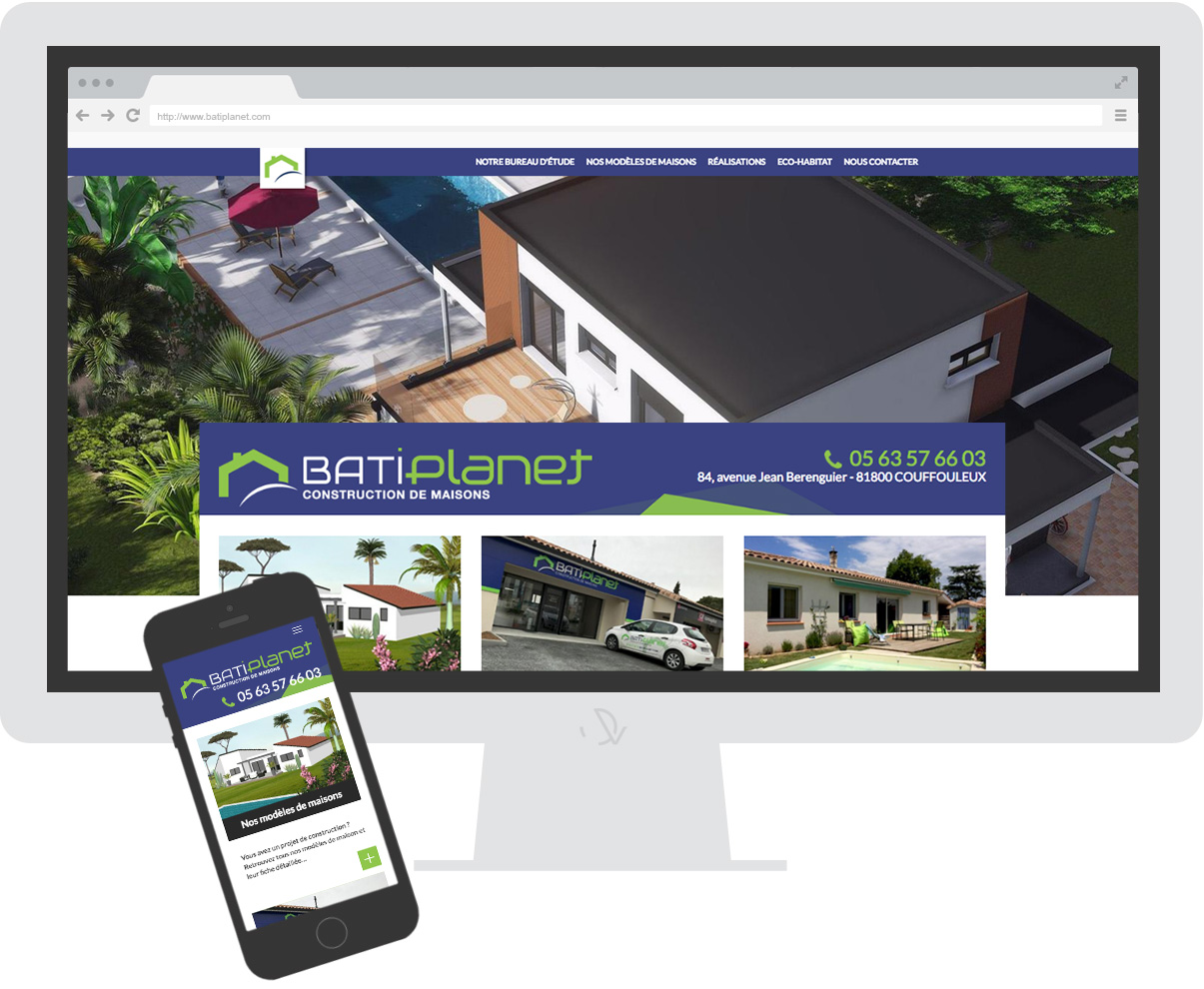 Homepage Site internet Batiplanet - Construction de maisons - Rabastens - Tarn - Olivier Varma - ©ovarma.com