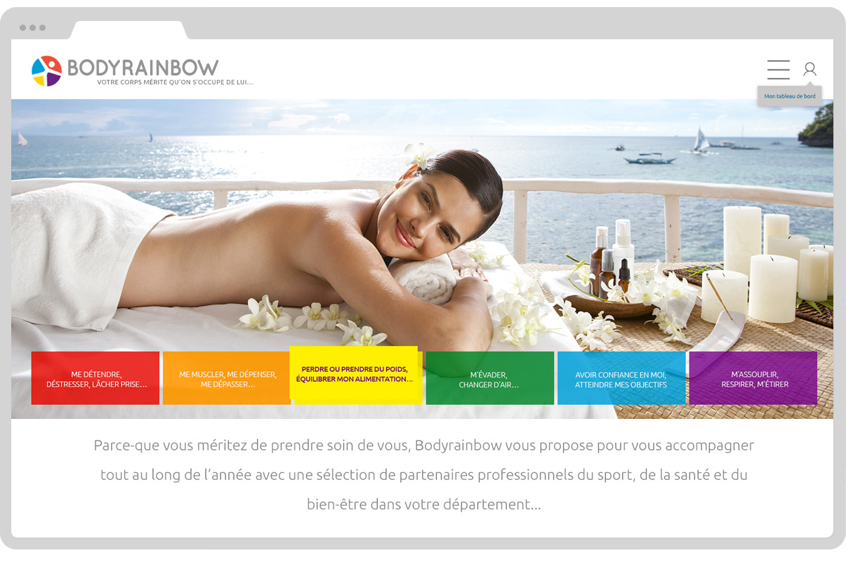 Bodyrainbow - Site internet - Responsive design - Sport & Bien-être - © ovarma