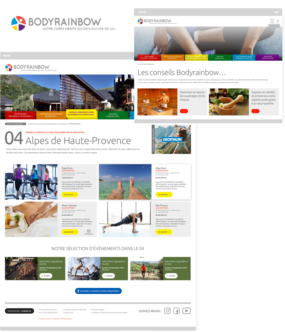 Bodyrainbow - Site internet - Responsive design - Sport & Bien-être - © ovarma