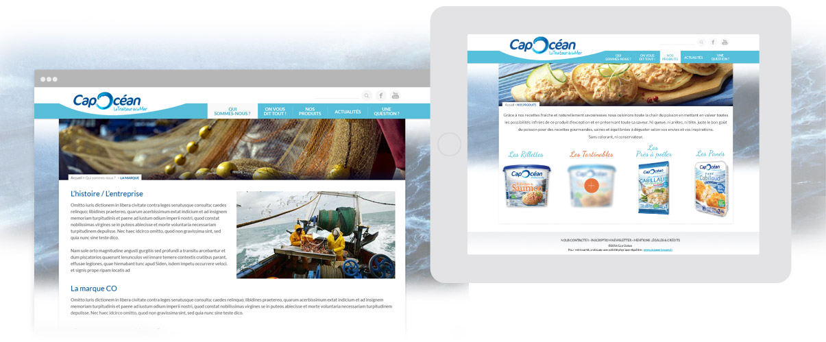 Cap océan - Homepage - Pages intérieures