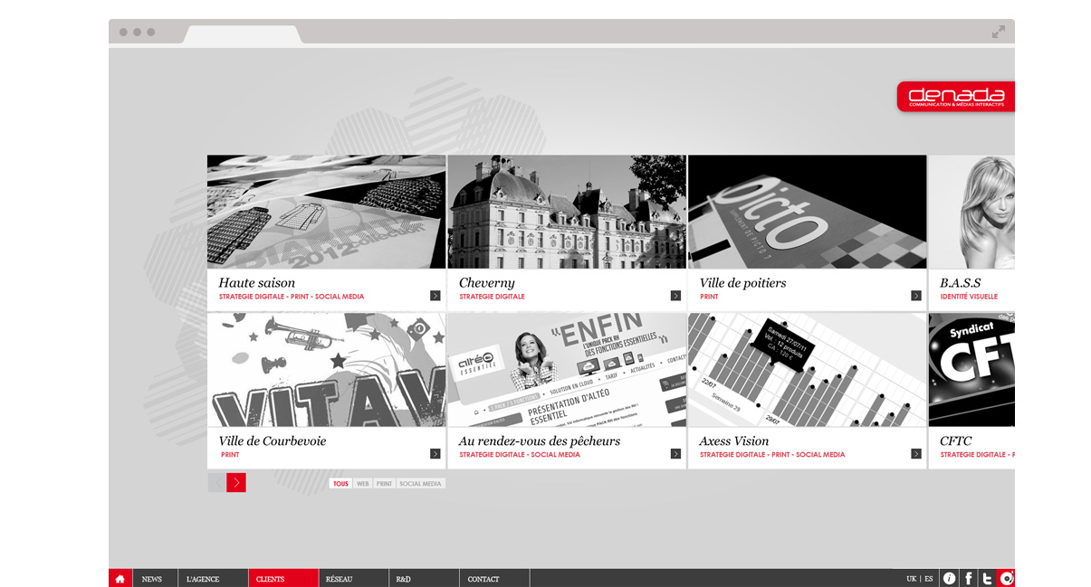 Denada - Site internet - Drupal - Direction artistique - Web design - Toulouse