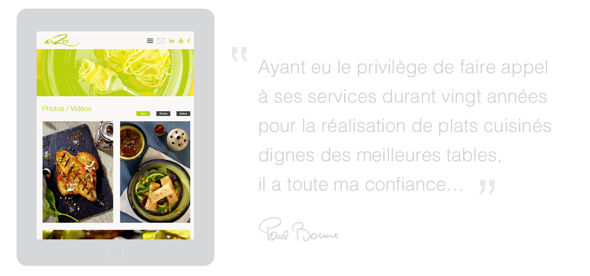 ERCC - Site internet - Conseil culinaire - iPad - © ovarma.com