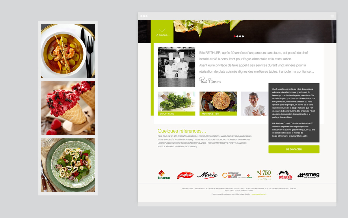 ERCC - Site internet - Conseil culinaire - HomePage - © ovarma.com