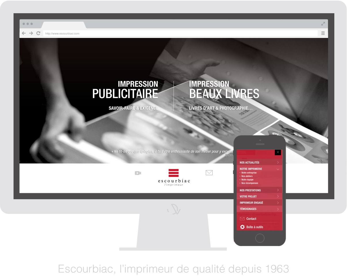 Imprimerie Escourbiac - Homepage OFF - Olivier Varma - graphiste freelance © www.ovarma.com