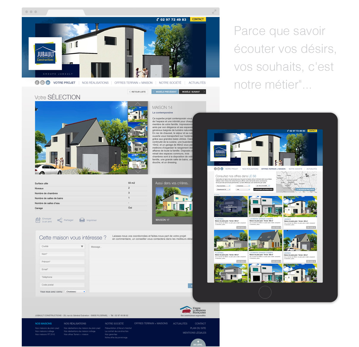 Jubault constuctions - Site internet - Drupal - Direction artistique - Web design