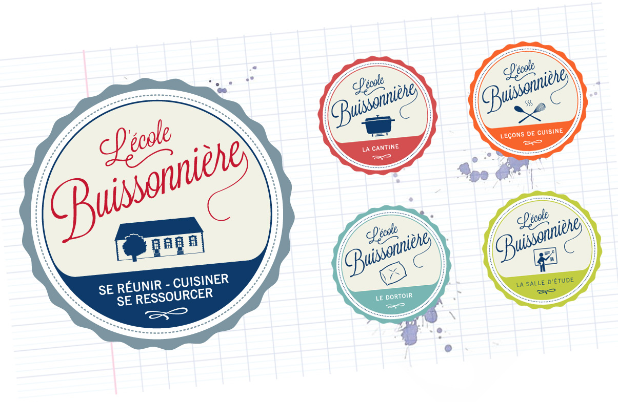 L'École Buissonnière - Graphic design, logotype, cours de cuisine, évènements, Blois