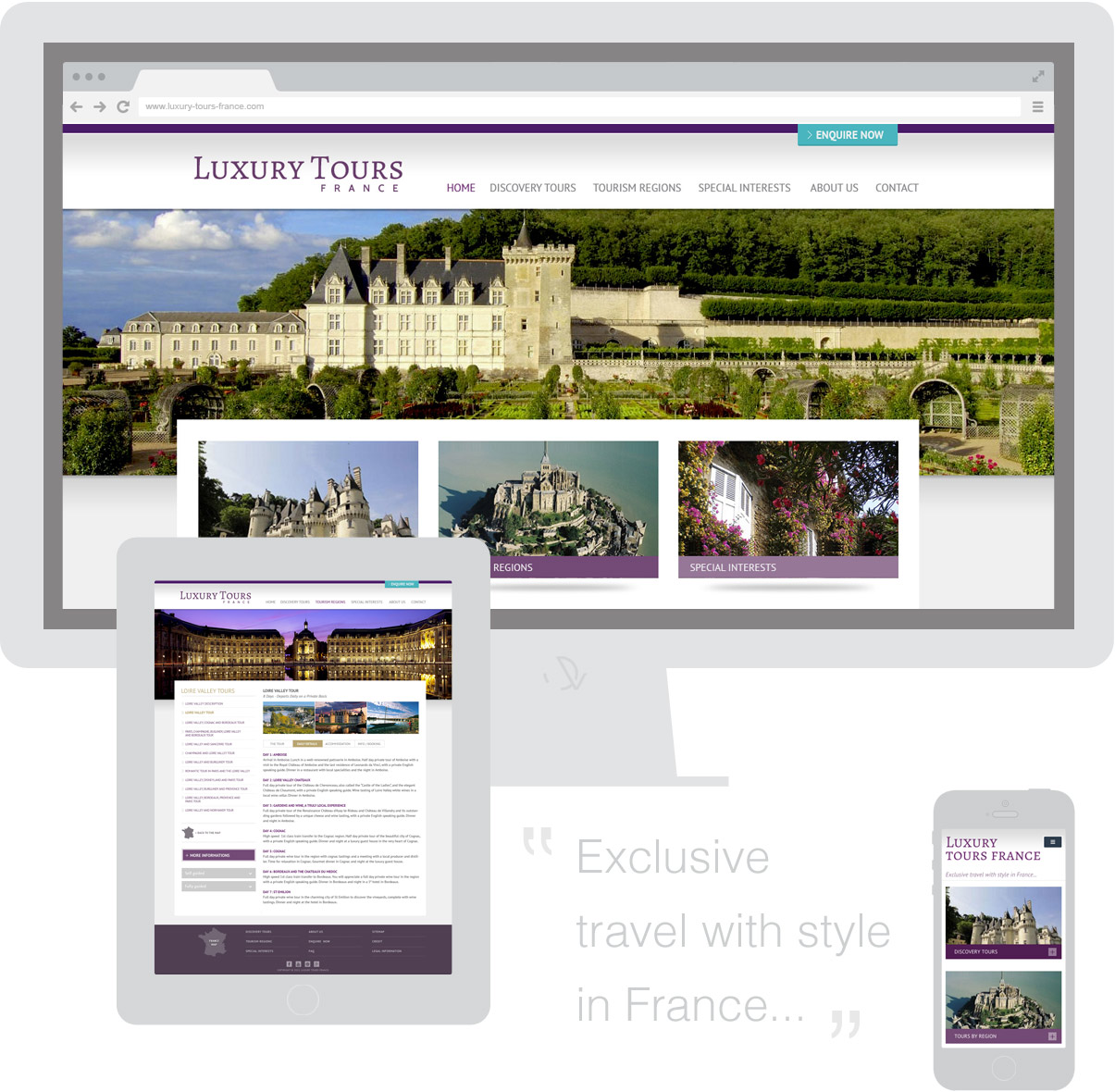 Luxury Tours France - Site internet - Homepage - Mobiles - Tourisme - Val de Loire - © ovarma.com