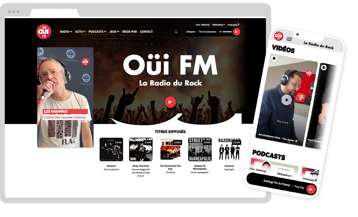 Oui FM, site internet, direction artistique, webdesign - Design by Olivier Varma