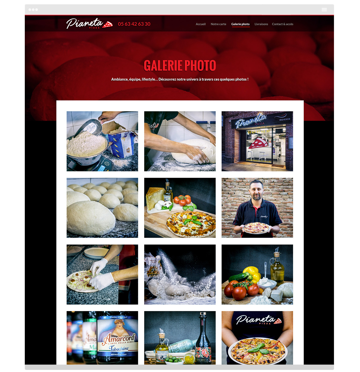 Site internet Pianeta Pizza - Olivier Varma - ©ovarma.com