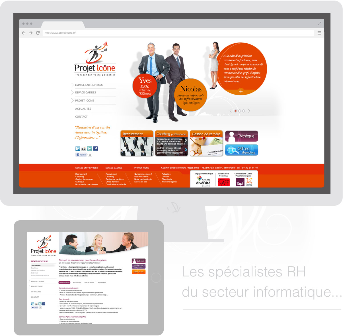 Projet Icone - site internet - Drupal - Direction artistique - Web design -Toulouse