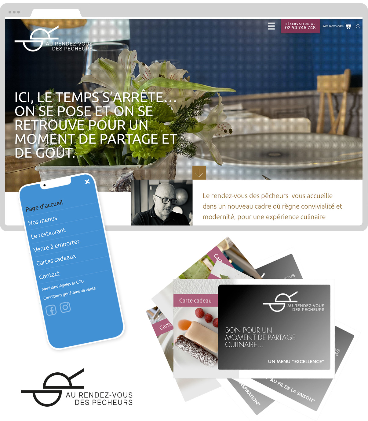 Restaurant Au rendez-vous des pêcheurs Blois - Site internet - Responsive design