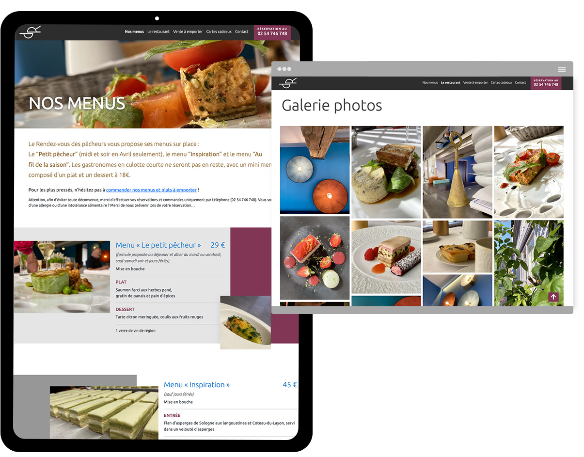 Restaurant Au rendez-vous des pêcheurs Blois - Site internet - Responsive design
