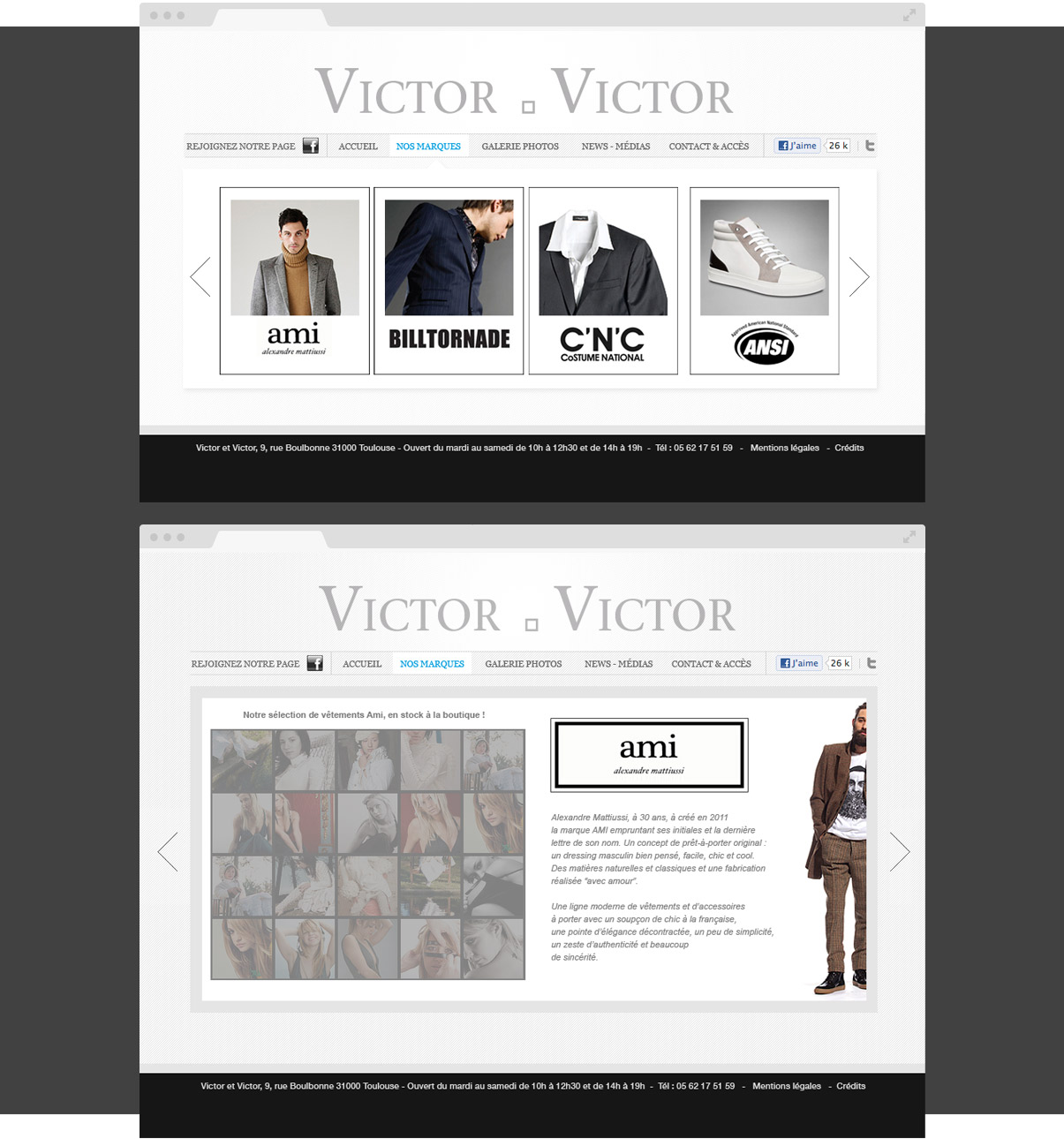 Victor & Victor - Site internet - Drupal - Direction de artistique - Web design - Toulouse 31