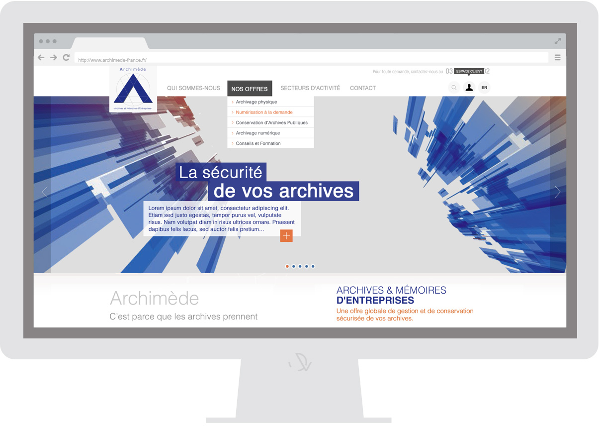 Archimède - Homepage - Web design Olivier Varma 