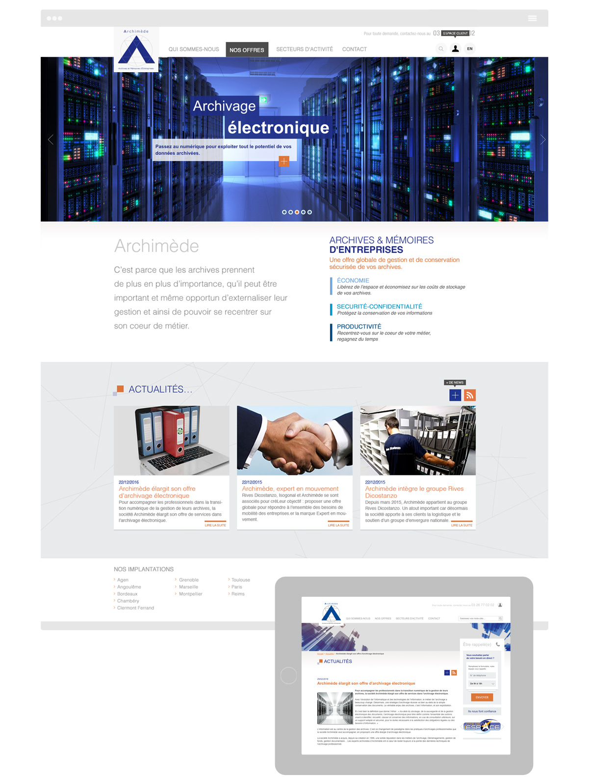 Archimède - Page intérieure - Web design Olivier Varma 