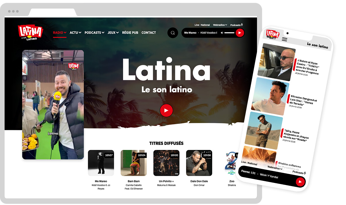 Latina, radio, site internet, direction artistique, webdesign - Design by Olivier Varma
