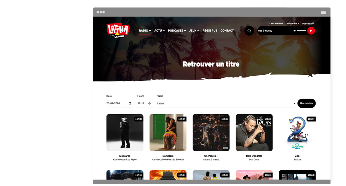 Latina, radio, site internet, direction artistique, webdesign - Design by Olivier Varma