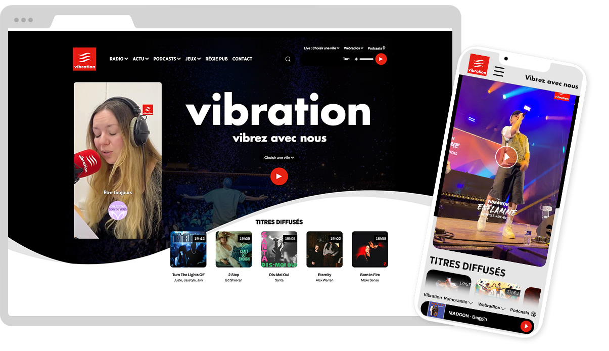 Vibration, site internet, direction artistique, webdesign - Design by Olivier Varma
